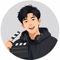 影视博主阿七头像，戴耳机的年轻男性插画